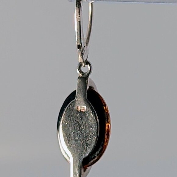 Baltic Amber & Sterling Silver Drop Earrings - Picture 3 of 6